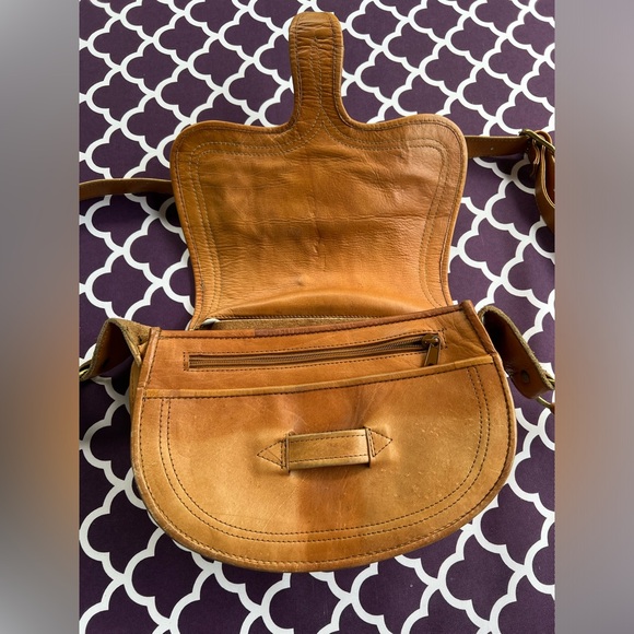 Camel Leather Shoulder Bag - Picture 3 of 6
